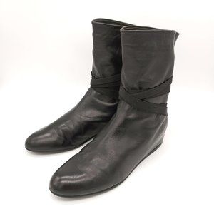 Stuart Weitzman Black Leather Ankle Booties Sz 7.5